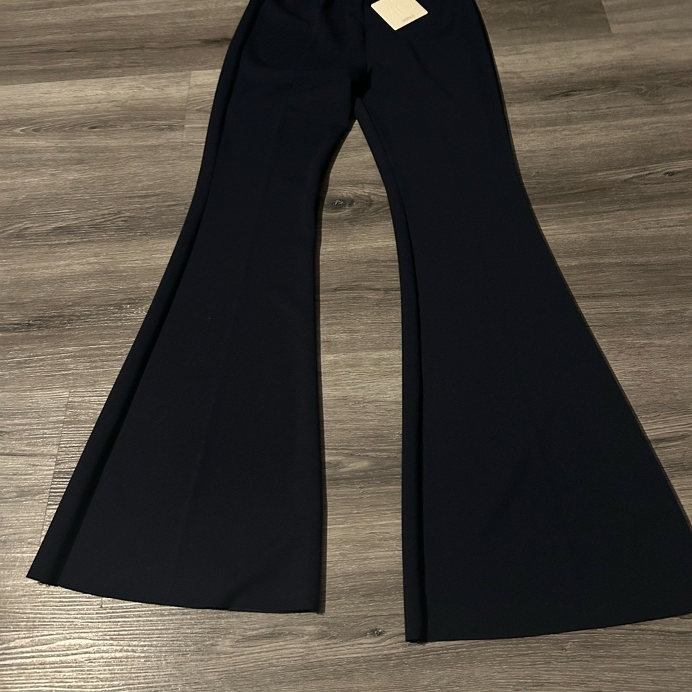Elegant dark blue Flared Women's Pants - Picture 4 of 6